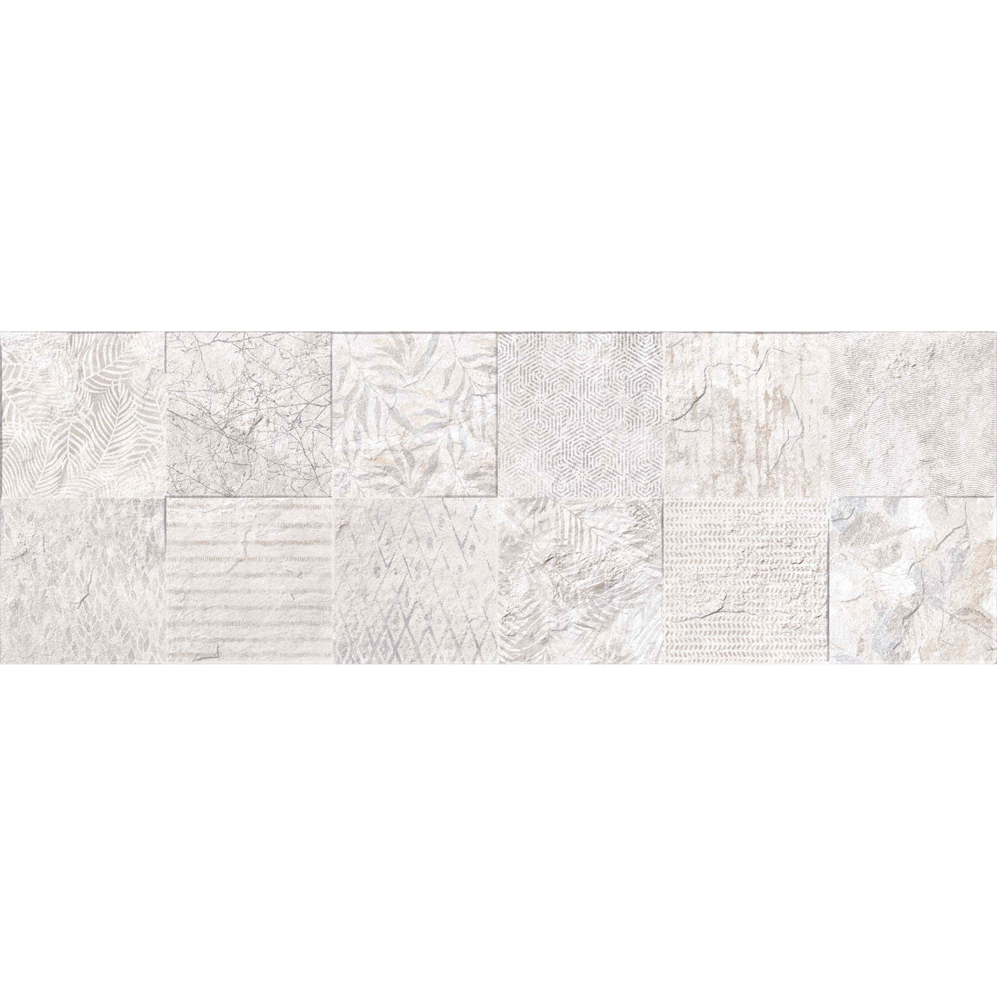 Image of Fauna Ivory Decor Wall Tile 30x90cm-Ceramic wall tile-Keraben-tile.co.uk
