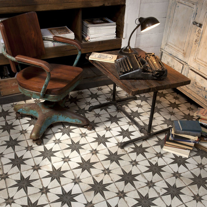 Star N Black Pattern Floor Tile 45x45cm-Pattern tile-Peronda-tile.co.uk