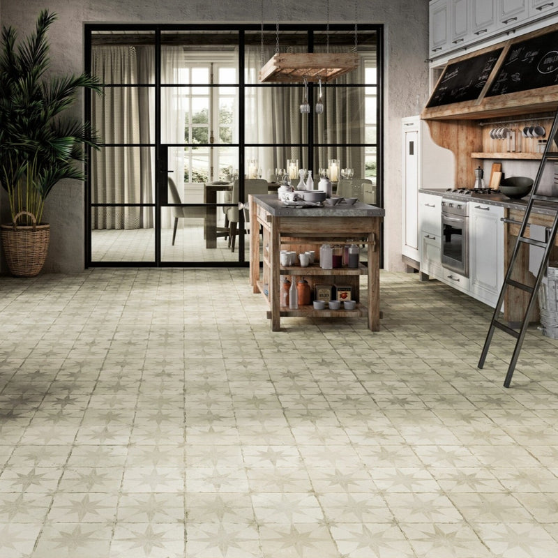 Image of Star White Pattern Floor Tile 45x45cm-Pattern tile-Peronda-tile.co.uk