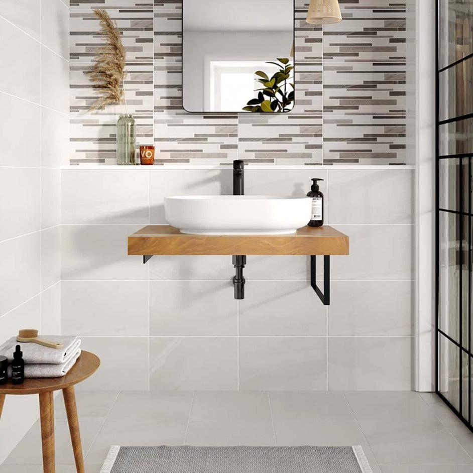 Image of Pebble White wall tile 25x40cm-Ceramic wall tile-Canakkale Seramik - Kale-tile.co.uk