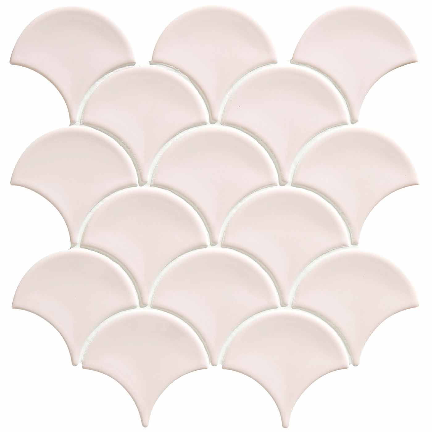 Image of Gelato Scallop Cotton Candy Mosaic 25.9x27.3cm-mosaic tile-Ca Pietra-tile.co.uk