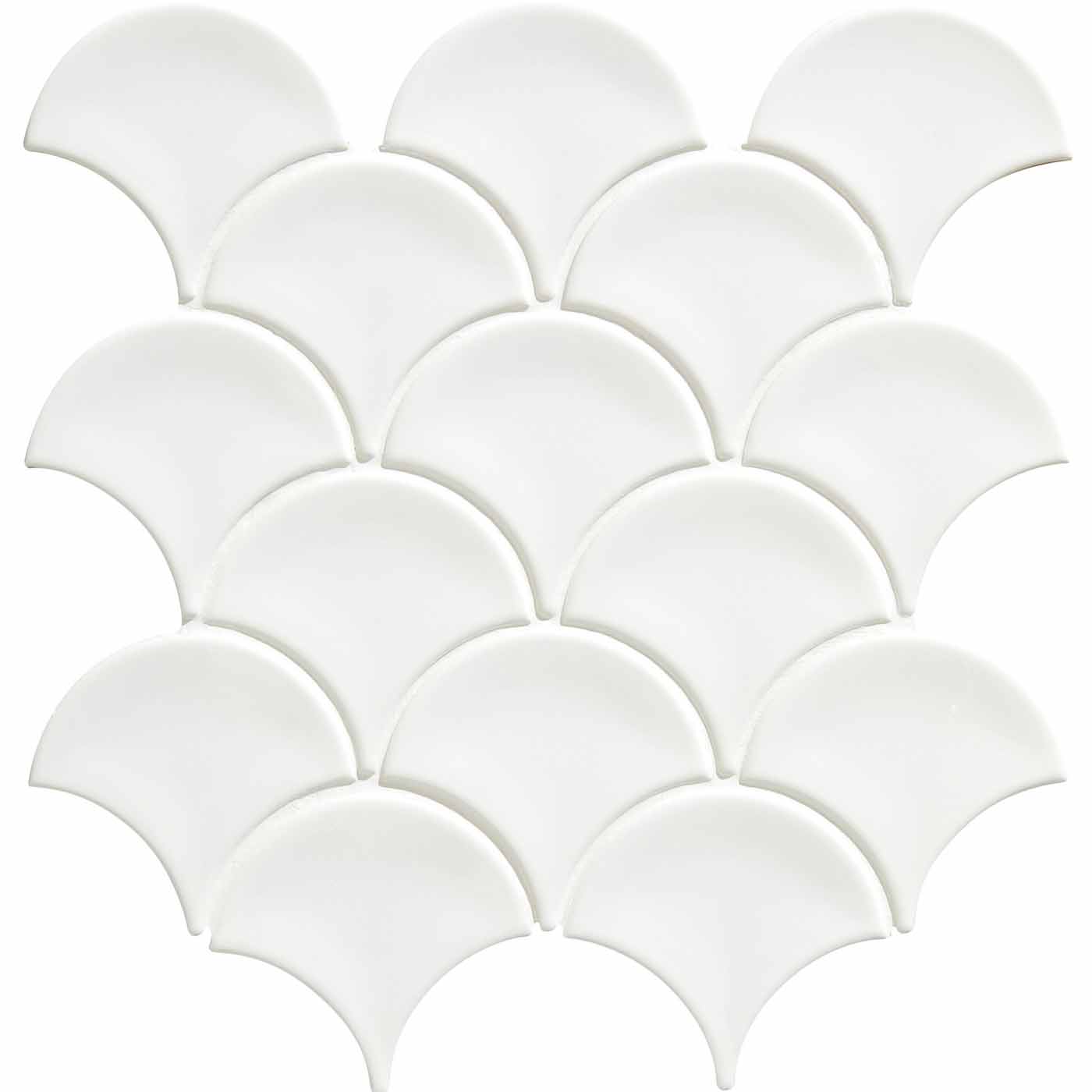 Image of Gelato Scallop Milk White Mosaic 25.9x27.3cm-mosaic tile-Ca Pietra-tile.co.uk