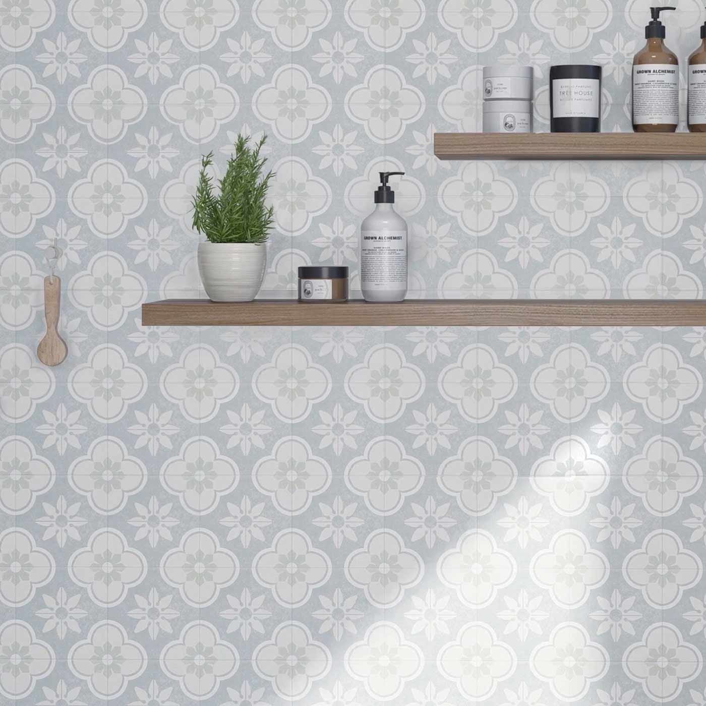 Image of Bloom Mont patterned tile set 15x15cm-Pattern tile-Estudio Ceramico-tile.co.uk