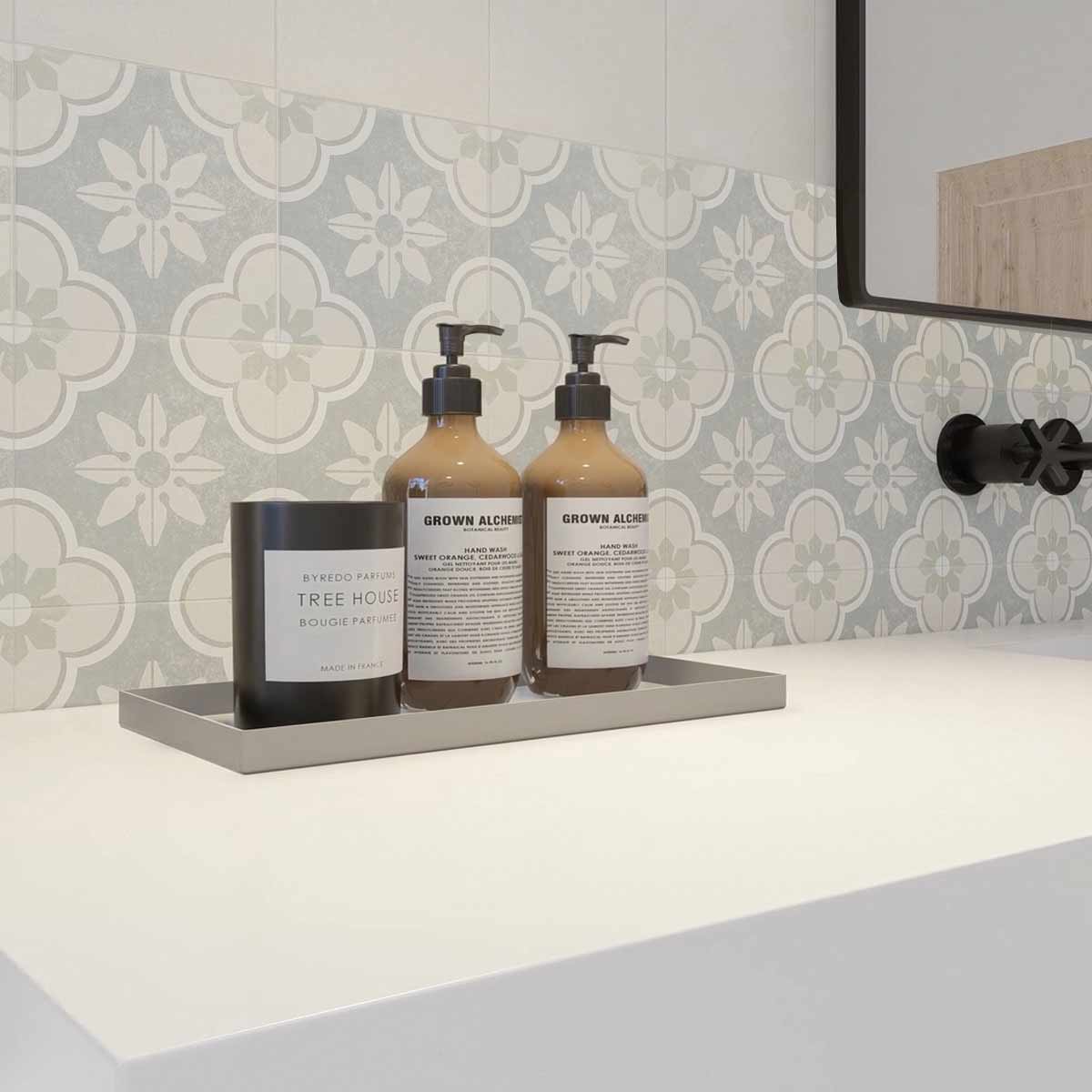 Image of Bloom Mont patterned tile set 15x15cm-Pattern tile-Estudio Ceramico-tile.co.uk