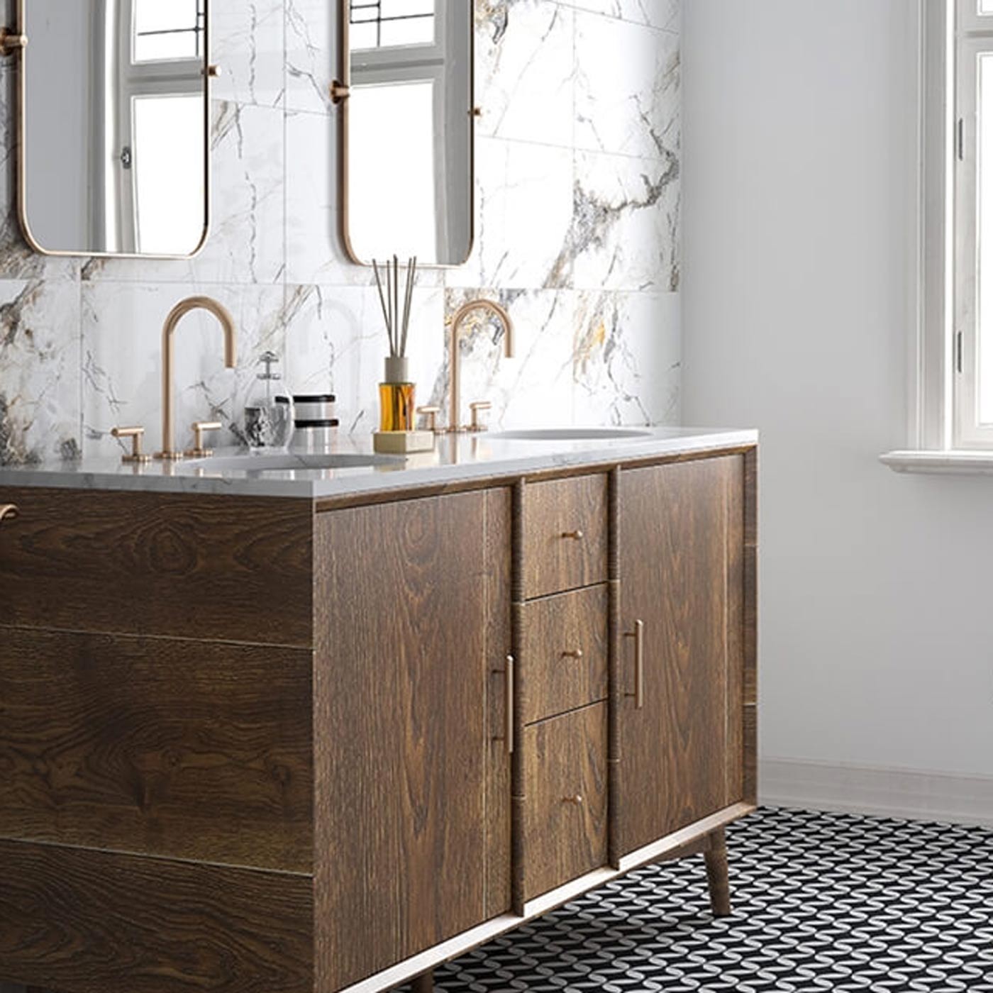 Image of Verona Marble Polished tile 30x60cm-Porcelain tile-Yurtbay-tile.co.uk