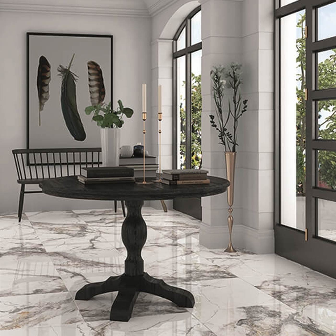 Image of Verona Marble Polished tile 30x60cm-Porcelain tile-Yurtbay-tile.co.uk