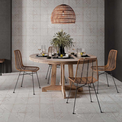 Pretty White Floor Tile 45x45cm-Pattern tile-Peronda-tile.co.uk