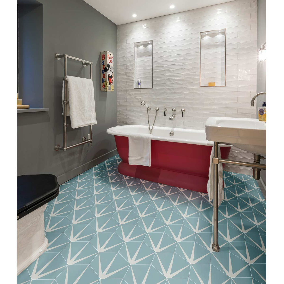 Lily Pad Pistachio tile | 20x23cm Pattern Effect Tile — Tile.co.uk