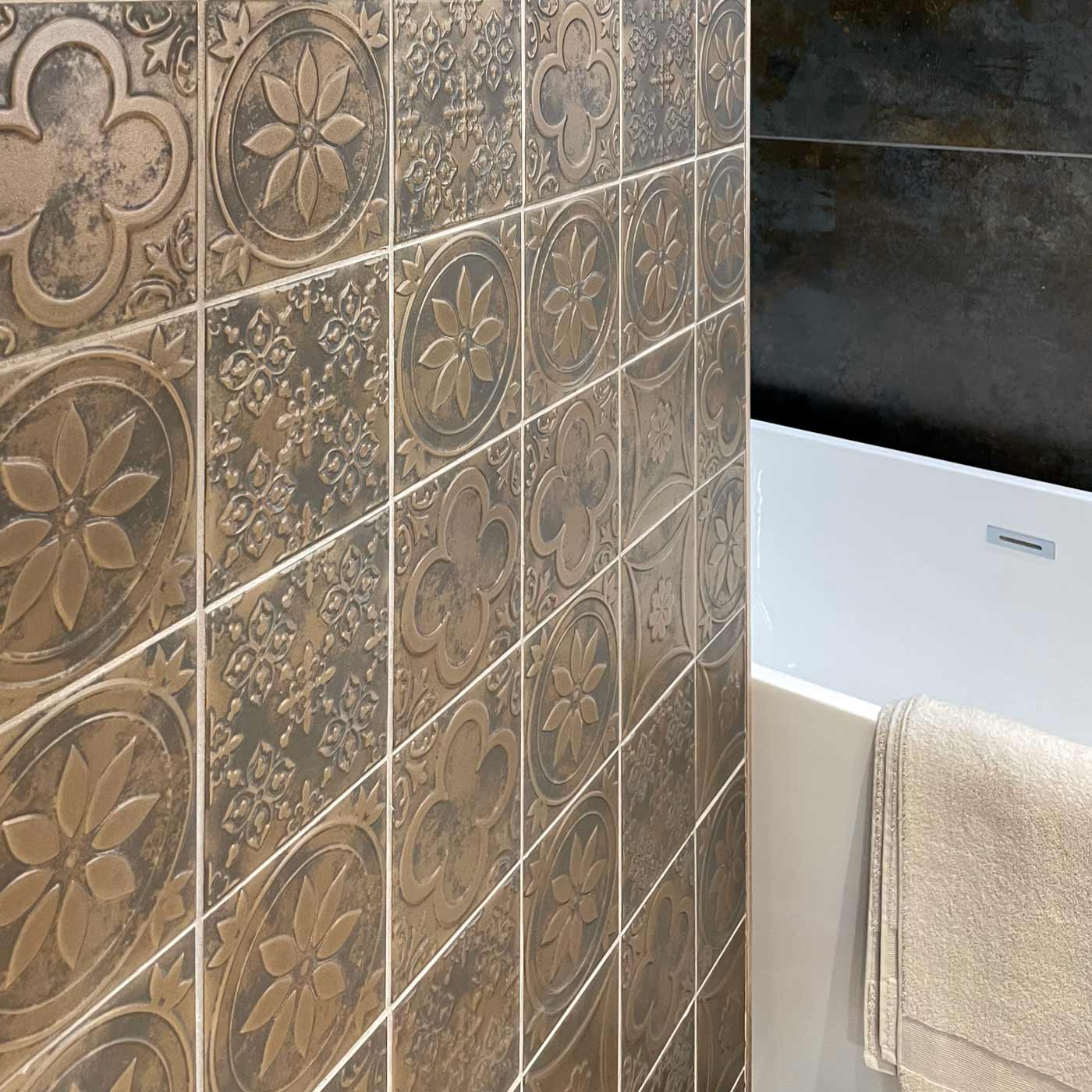 Image of Lucciola Bronce Satin Finish 15x15cm-Ceramic wall tile-Dune Ceramica-tile.co.uk