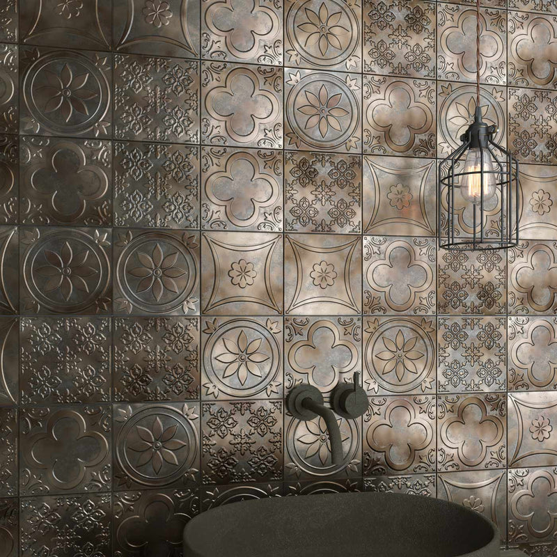 Image of Lucciola Bronce Satin Finish 15x15cm-Ceramic wall tile-Dune Ceramica-tile.co.uk