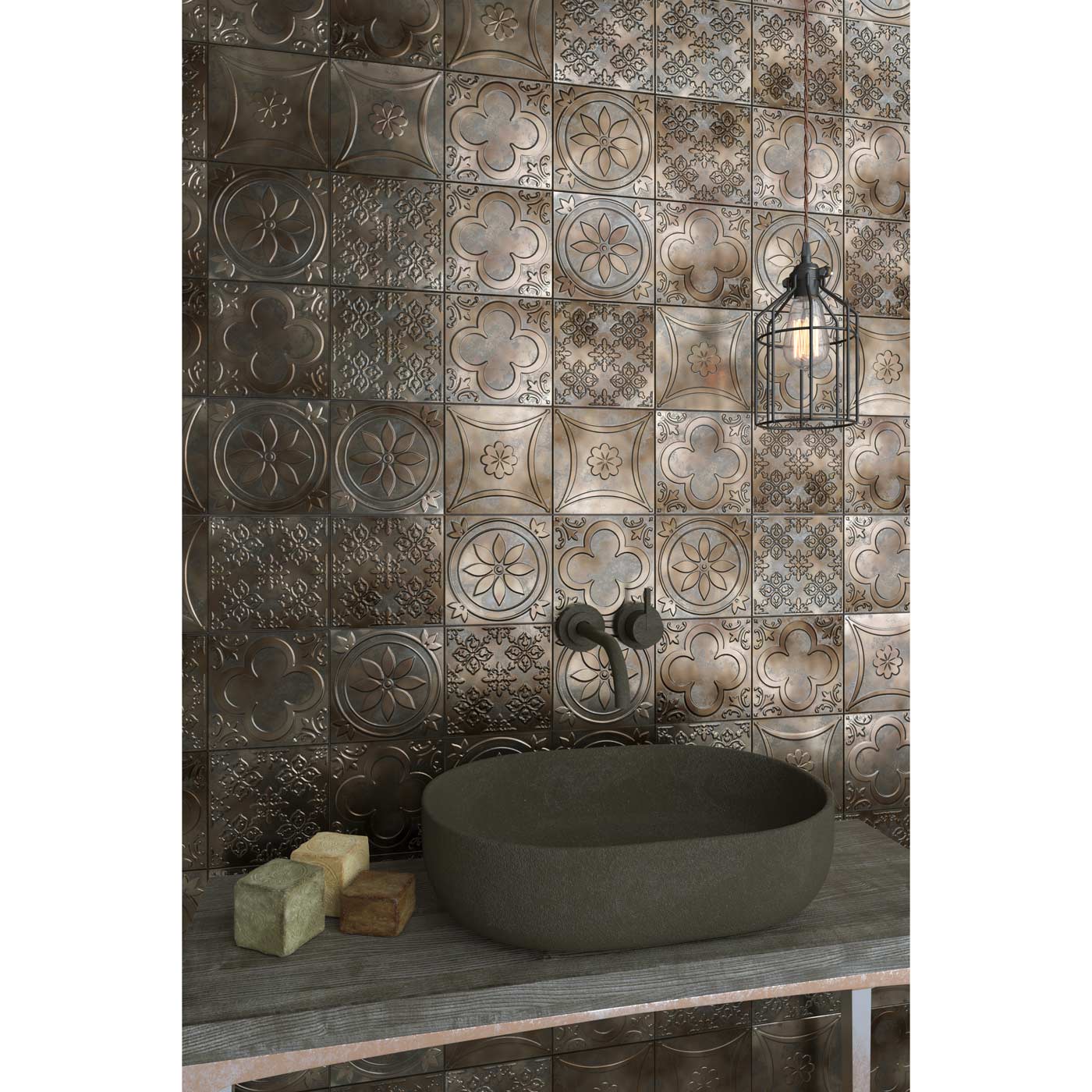 Image of Lucciola Bronce Satin Finish 15x15cm-Ceramic wall tile-Dune Ceramica-tile.co.uk