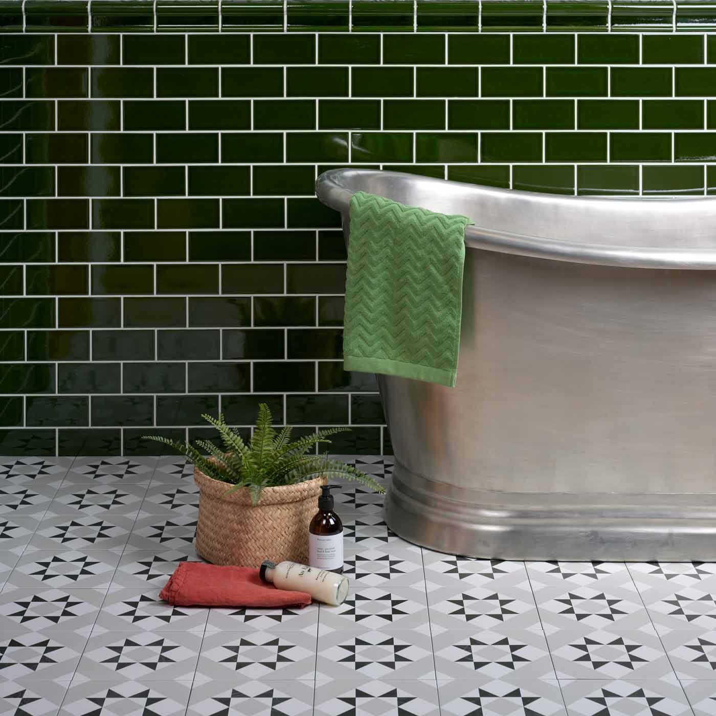 Image of Lyme Crackle Olive Green Brick tile 7.5x15cm-Brick style tiles-Ca Pietra-tile.co.uk