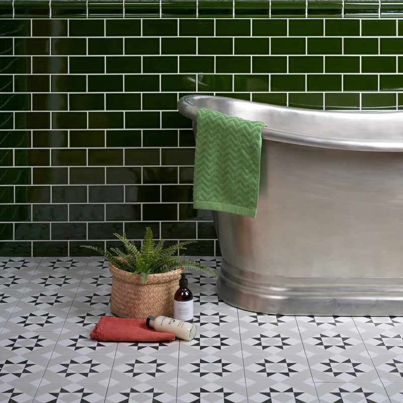 Image of Lyme Crackle Olive Green Brick tile 7.5x15cm-Brick style tiles-Ca Pietra-tile.co.uk