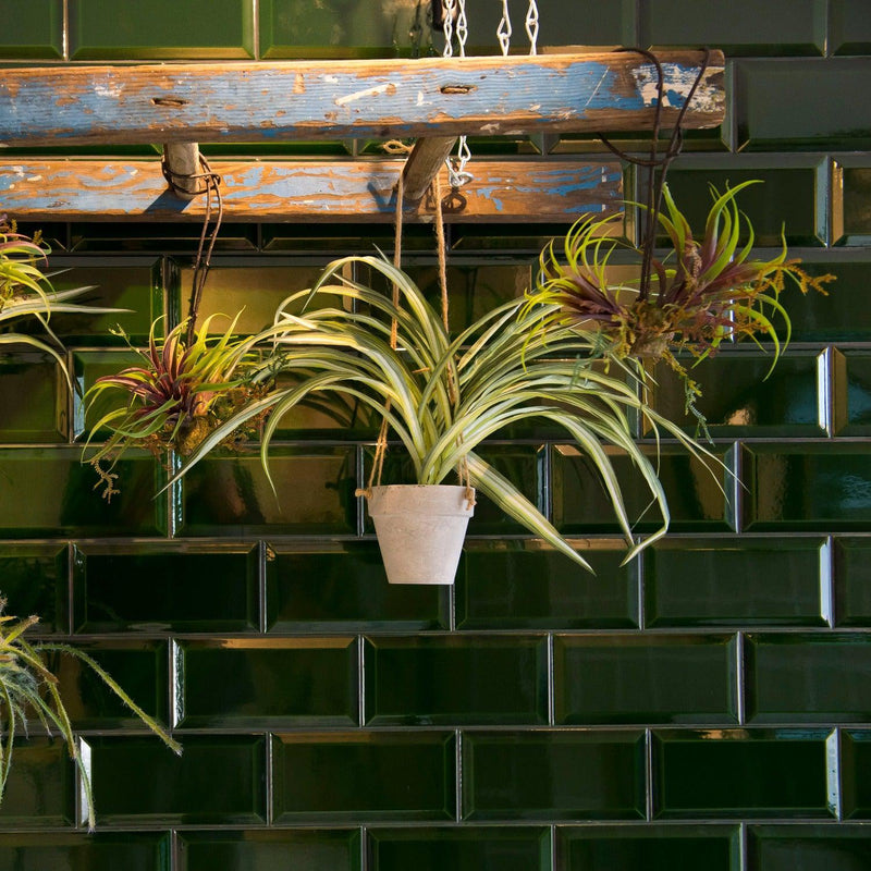Image of Metro Victorian Green Bevelled Brick tile 10x20cm-Brick style tiles-Fabresa-tile.co.uk