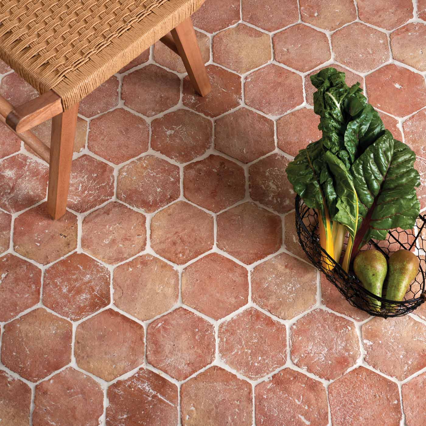 Image of Marlborough Hexagon Terracotta Floor Tile 15x17cm-Terracotta tiles-Ca Pietra-tile.co.uk