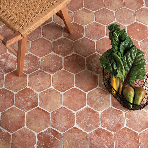 Marlborough Hexagon Terracotta Floor Tile 15x17cm-Terracotta tiles-Ca Pietra-tile.co.uk