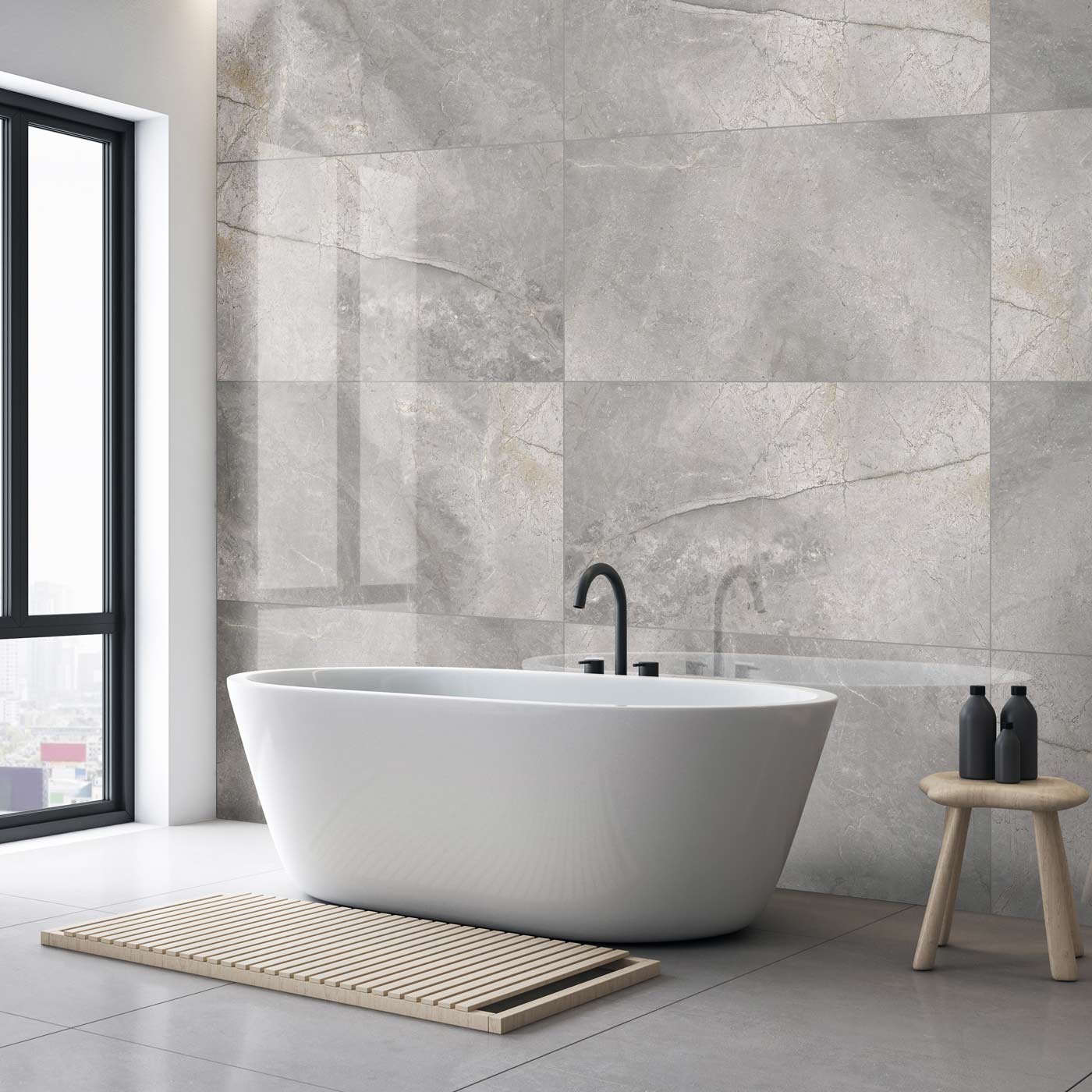 Wonderlust Silver large porcelain tile 60x120cm — Tile.co.uk