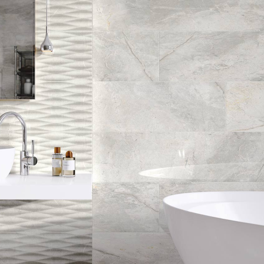 Image of Wonderlust White tile 60x120cm-Large format-Cerrad-tile.co.uk
