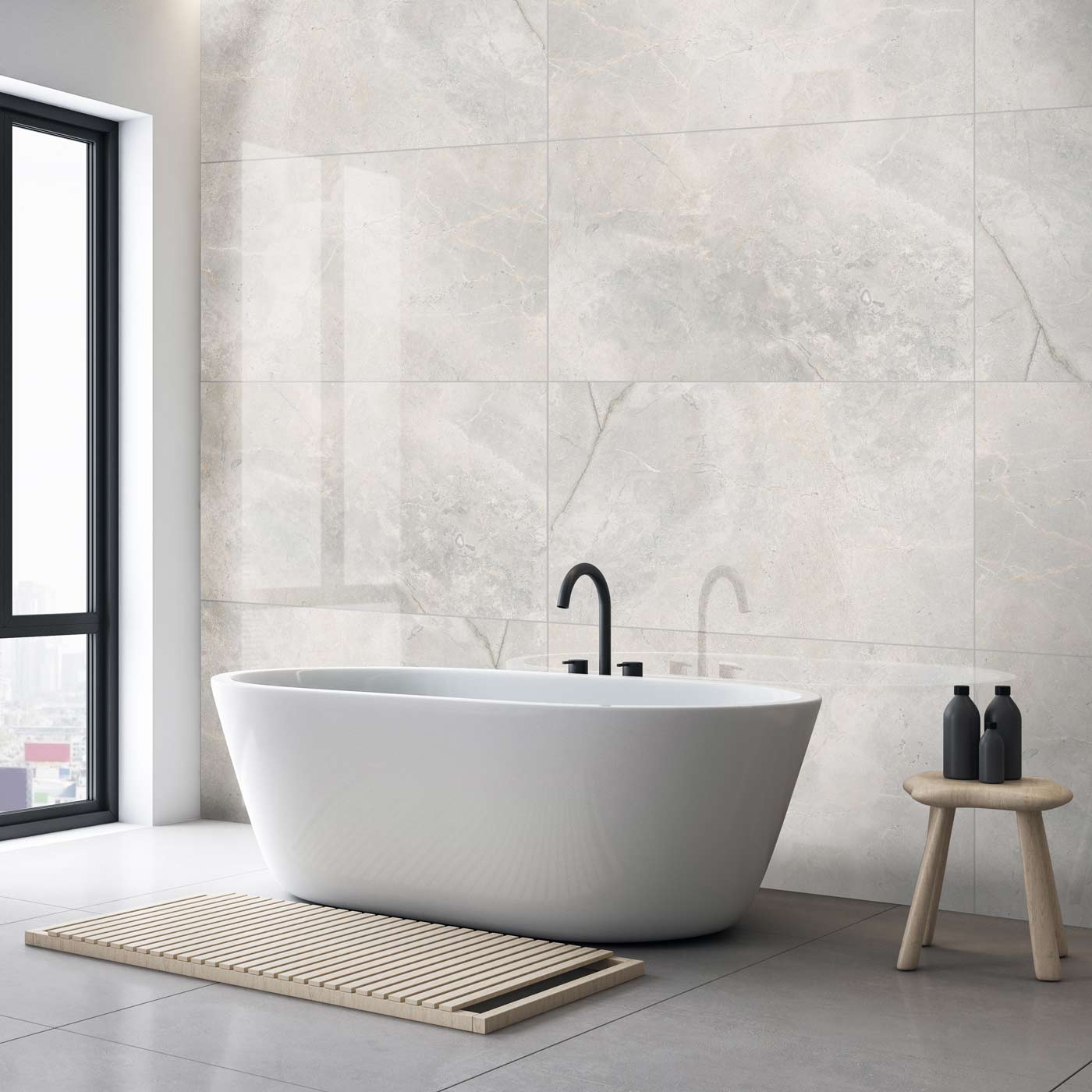 Image of Wonderlust White tile 60x120cm-Large format-Cerrad-tile.co.uk