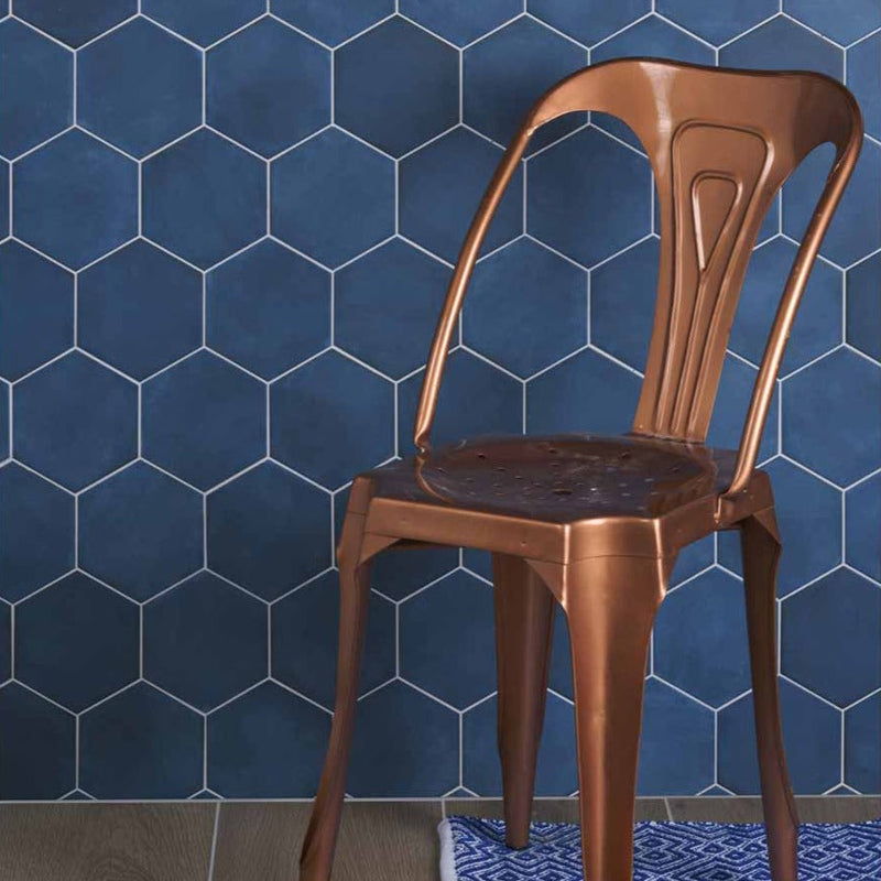 Image of Medina Hexagon Navy Blue tile 14x16cm-Hexagon tile-Ca Pietra-tile.co.uk