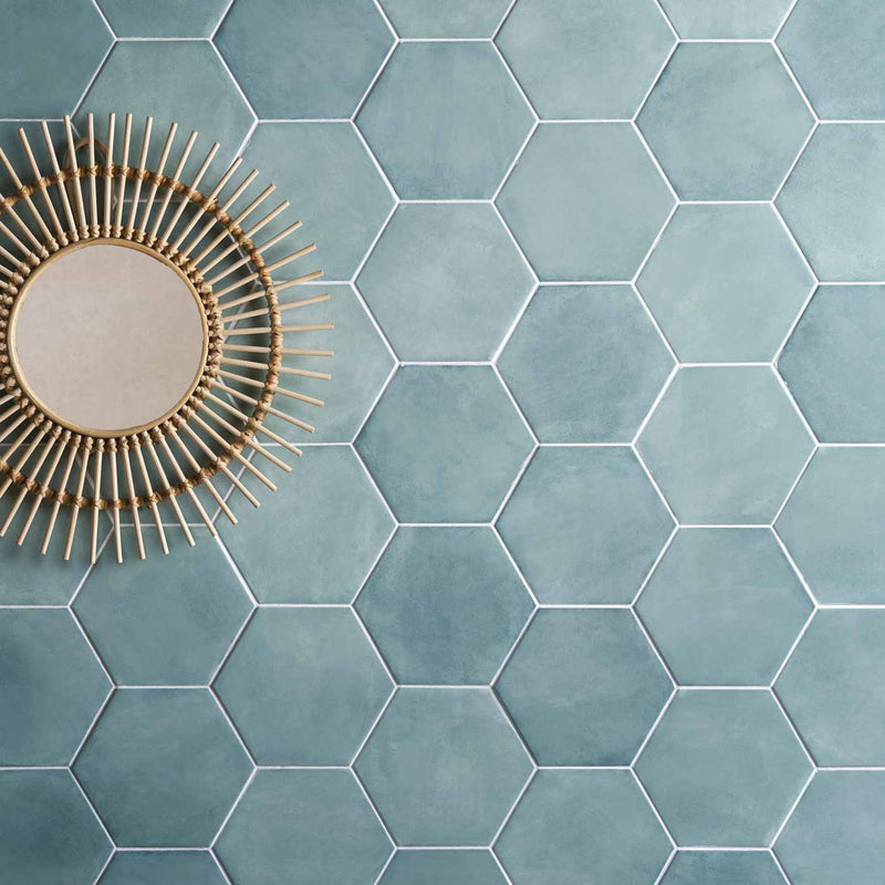 Image of Medina Hexagon Salvia tile 14x16cm-Hexagon tile-Ca Pietra-tile.co.uk