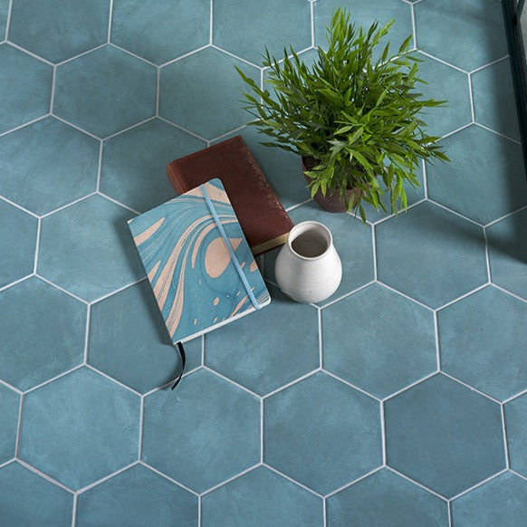 Medina Hexagon Aqua Tile 