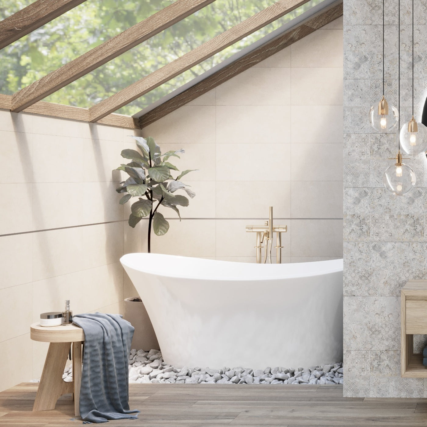 Image of Jordan Cream wall tile 30x60cm-Ceramic wall tile-Stargres-tile.co.uk