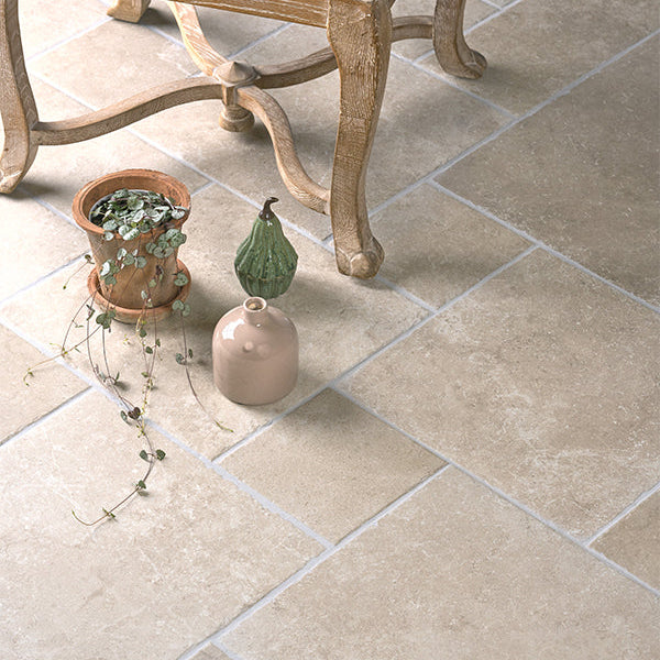 Cotehele Beige tile | Opus Pattern Travertine Effect Tile — Tile.co.uk