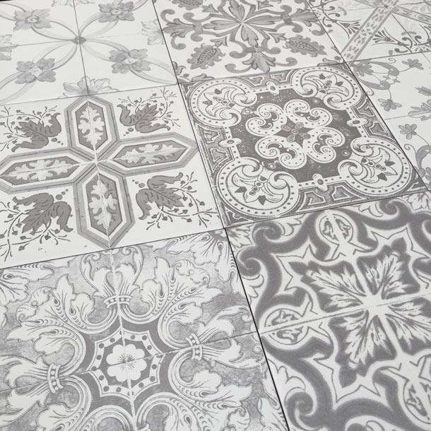 Image of Nikea Sephia mix pattern tile set 20x20cm-Pattern tile-Yurtbay-tile.co.uk