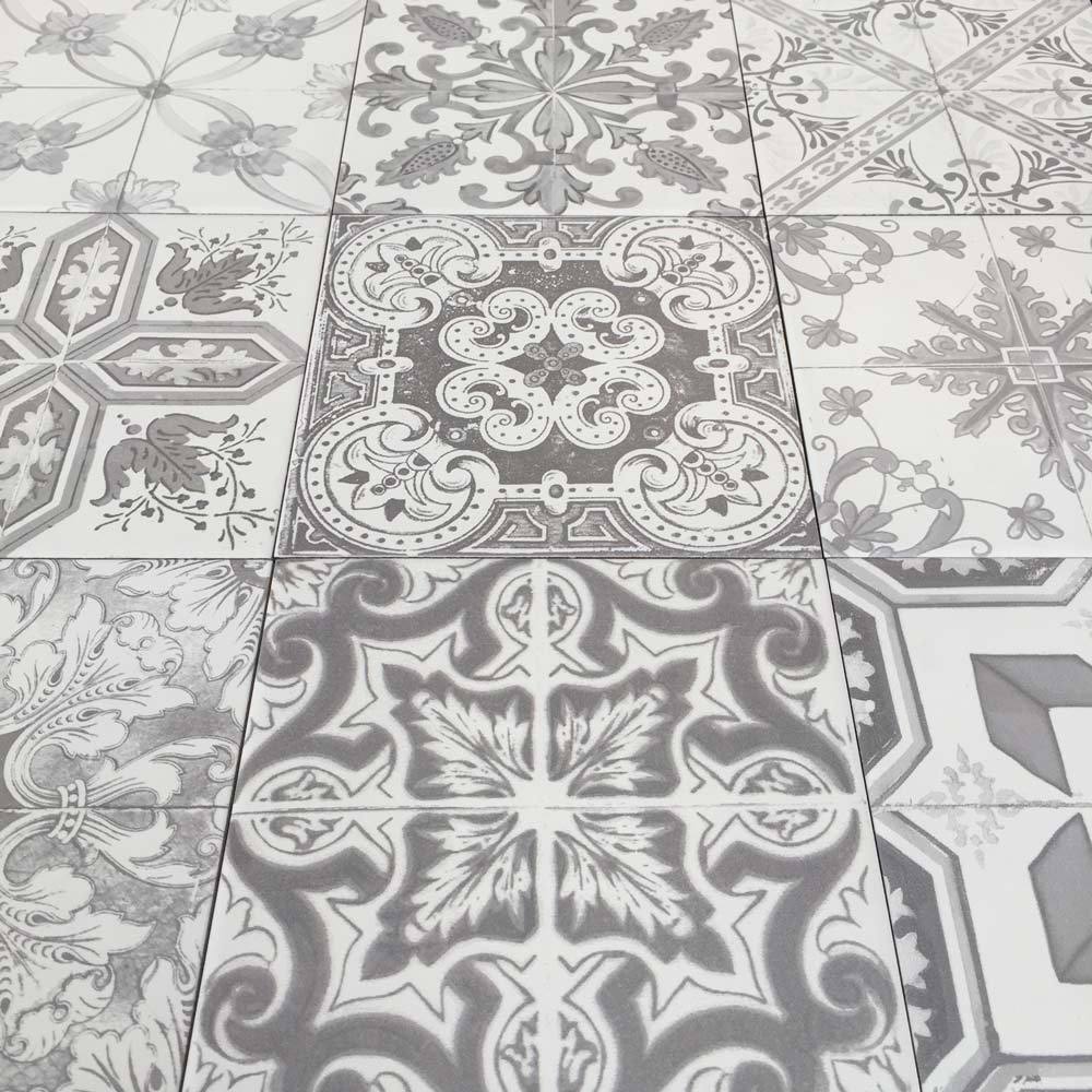 Image of Nikea Sephia mix pattern tile set 20x20cm-Pattern tile-Yurtbay-tile.co.uk