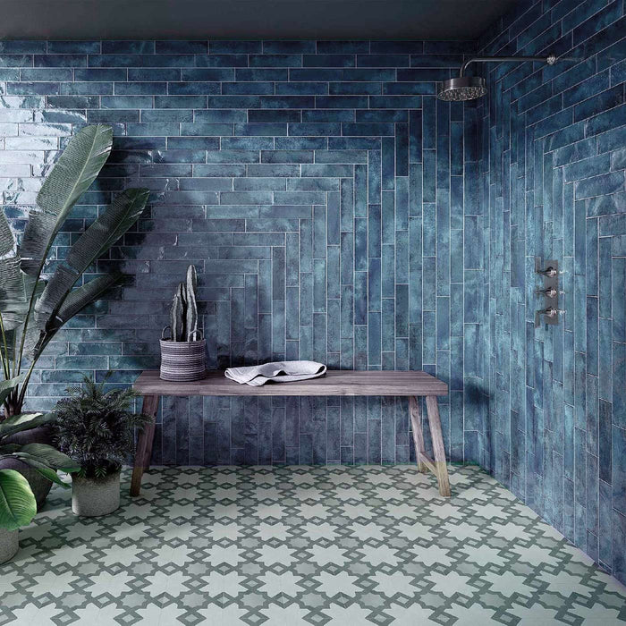 Nissel Blue Brick Tile 7.5x30cm-Ceramic wall tile-Mayolica-tile.co.uk