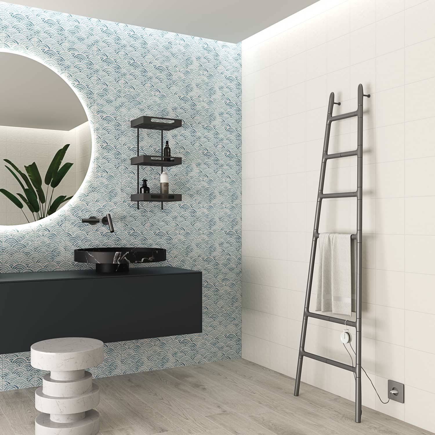 Image of Berta Blanco-M 20x20cm-Ceramic wall tile-Vives ceramica-tile.co.uk