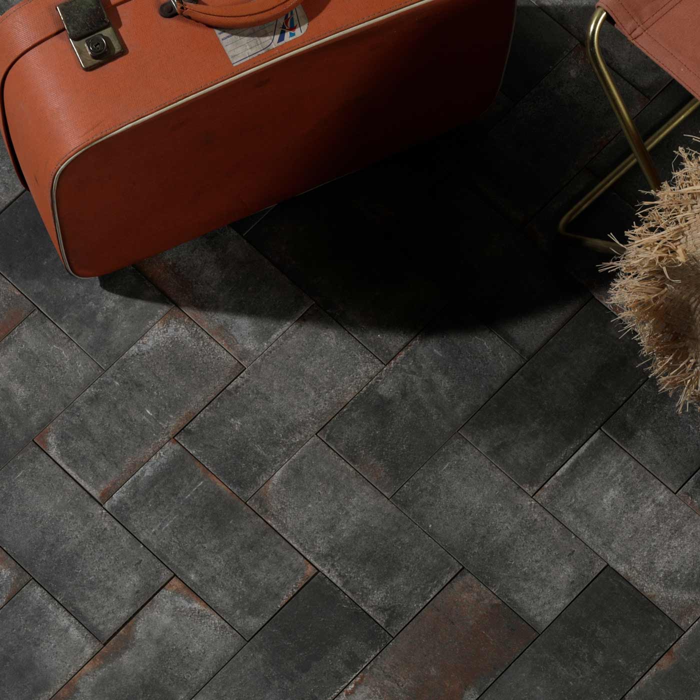 Image of Osterley Black Brick tile 11x22.5cm-Porcelain tile-Ca Pietra-tile.co.uk