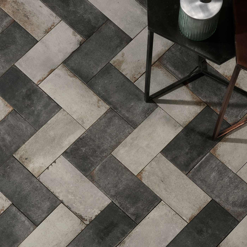 Image of Osterley Black Brick tile 11x22.5cm-Porcelain tile-Ca Pietra-tile.co.uk