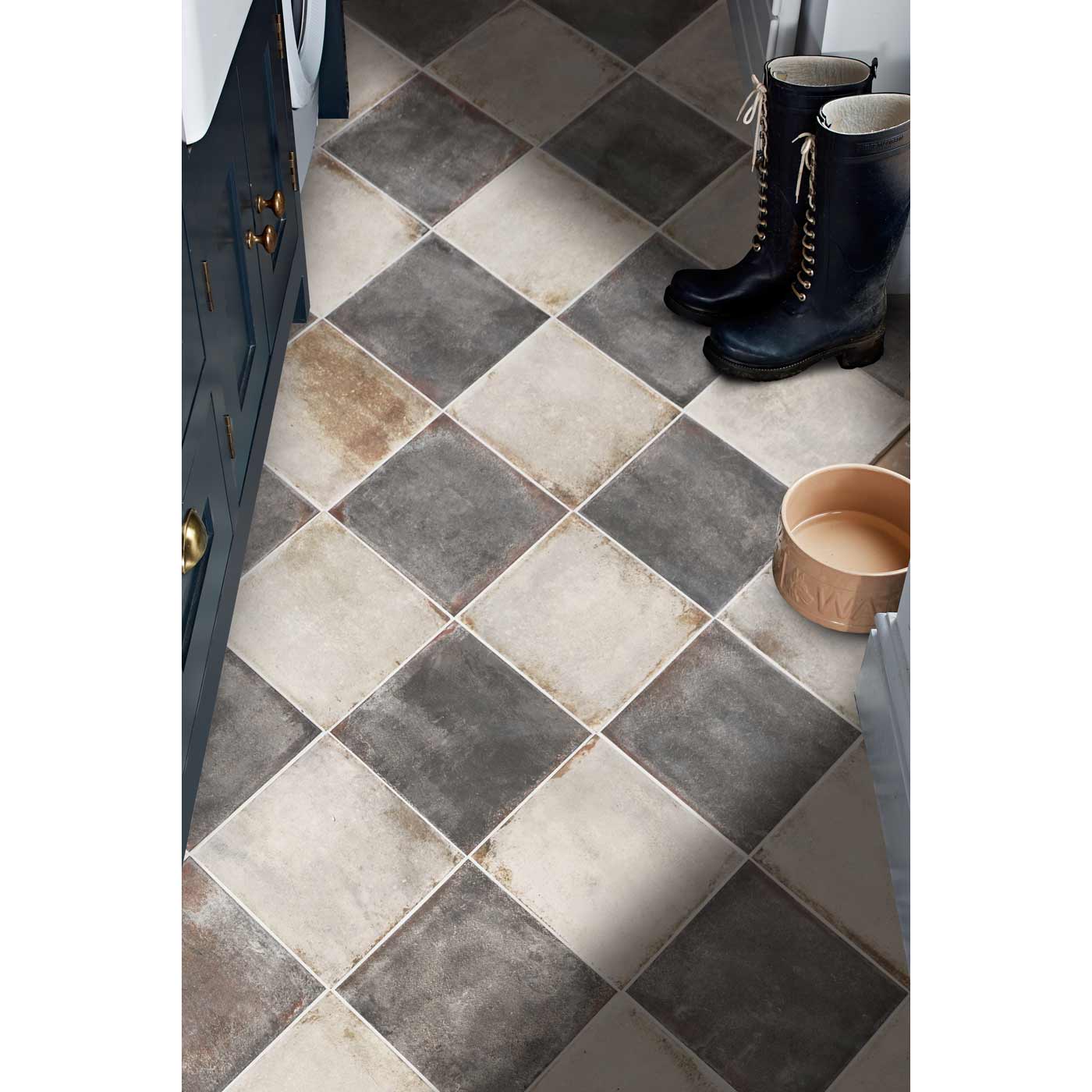 Image of Osterley White Square tile 22.5x22.5cm-Porcelain tile-Ca Pietra-tile.co.uk
