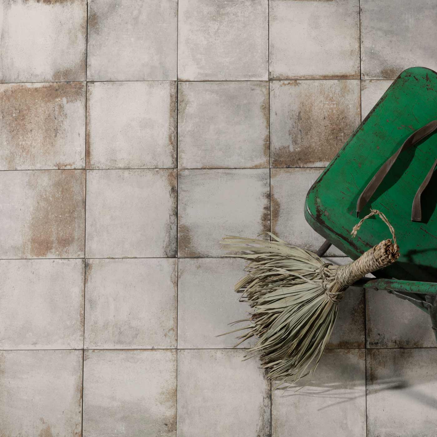 Image of Osterley White Square tile 22.5x22.5cm-Porcelain tile-Ca Pietra-tile.co.uk