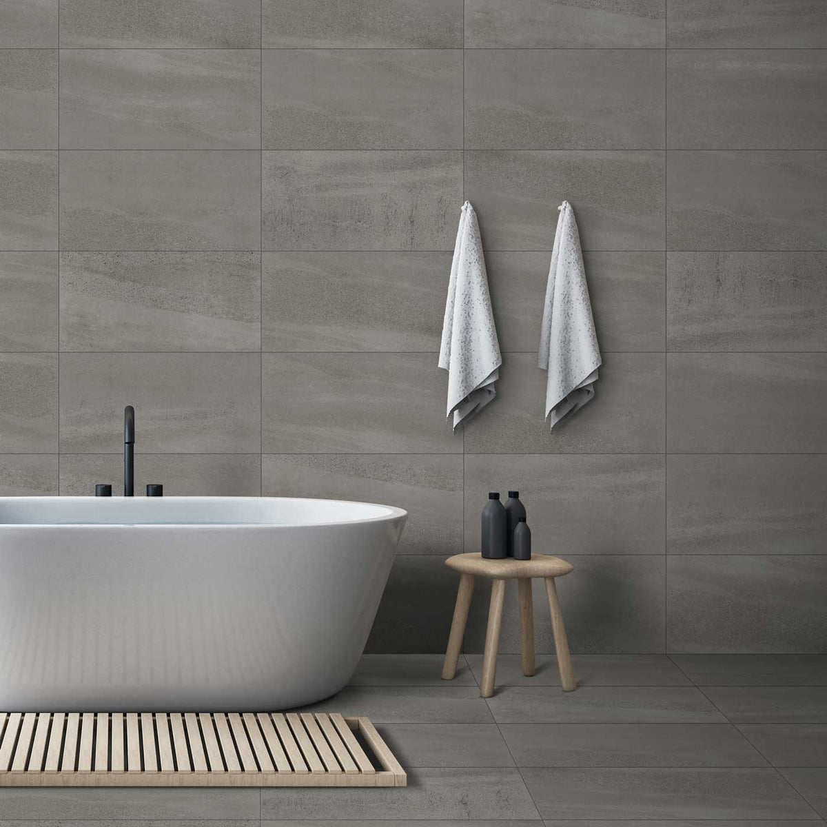 Portland Anthracite Stone Effect Tile — Tile.co.uk