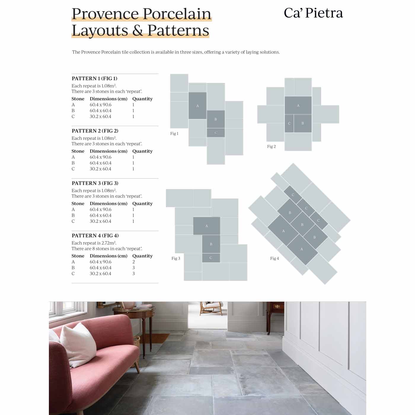 Image of Provence Cenere Porcelain tile 30.2x60.4cm-Porcelain tile-Ca Pietra-tile.co.uk