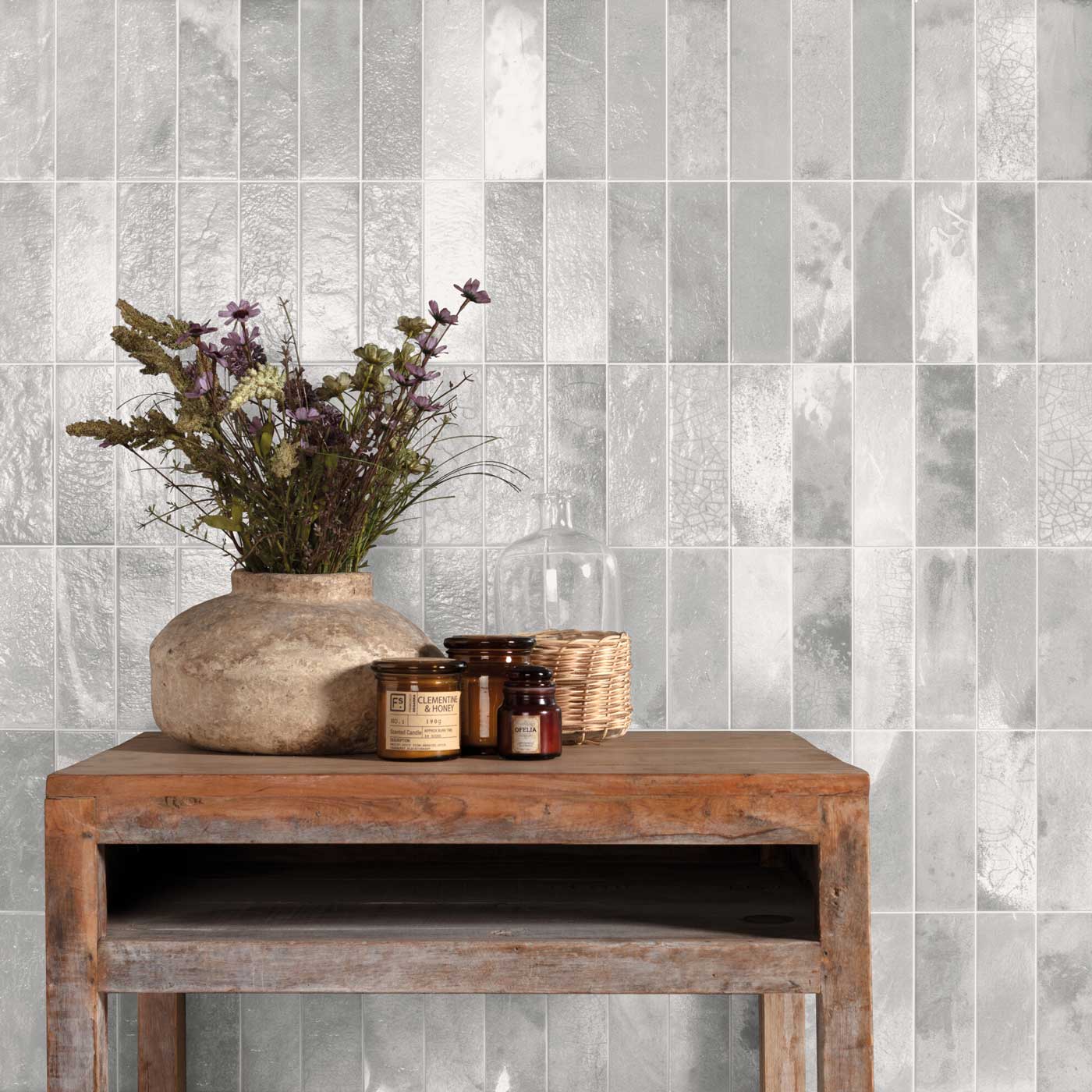 Image of Raku Silver wall tile 20x40cm-Ceramic wall tile-Peronda-tile.co.uk