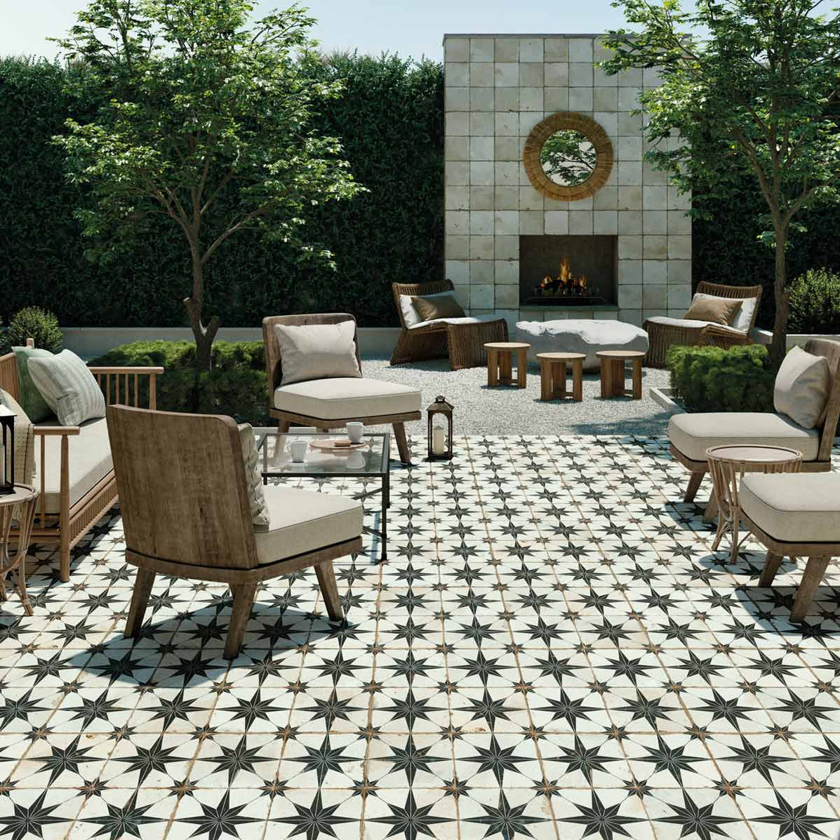 Rockstar Patterned floor tile | 45x45cm porcelain — Tile.co.uk