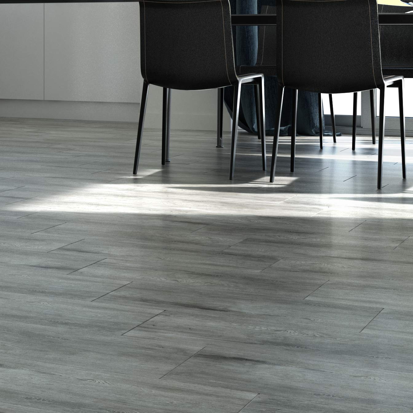 Grey floor tiles