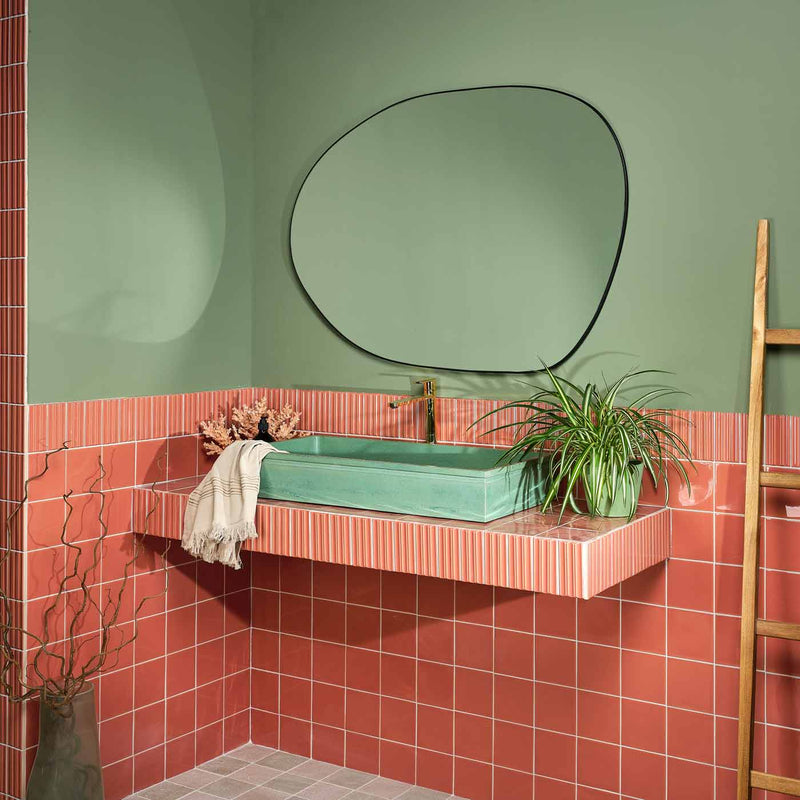 Image of Tunstall Coral Square tile 12.5x12.5cm-Ceramic wall tile-Ca Pietra-tile.co.uk