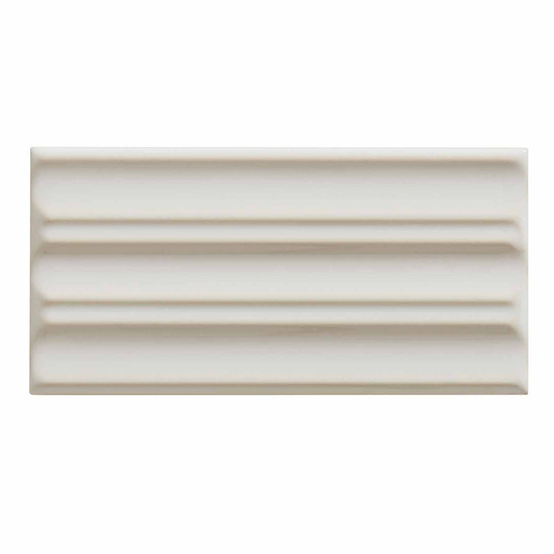 Image of Tunstall Deep White Fluted Decor tile 6.2x12.5cm-Ceramic wall tile-Ca Pietra-tile.co.uk