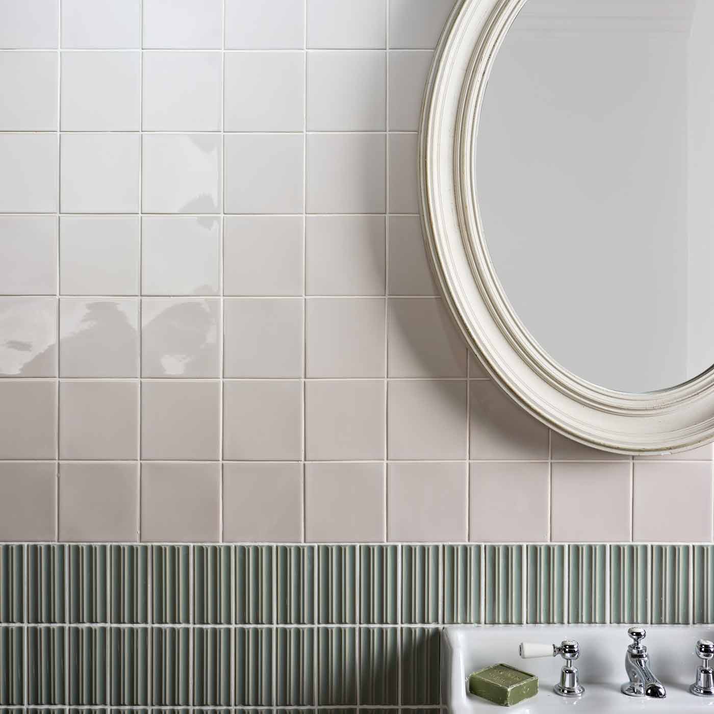 Image of Tunstall Deep White Square tile 12.5x12.5cm-Ceramic wall tile-Ca Pietra-tile.co.uk