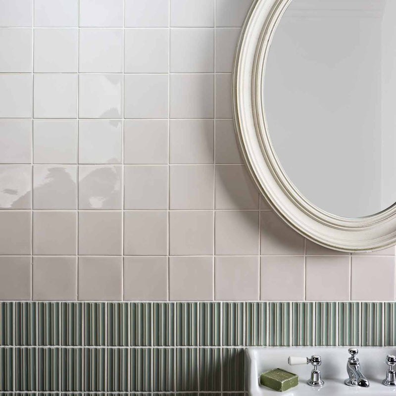 Image of Tunstall Deep White Square tile 12.5x12.5cm-Ceramic wall tile-Ca Pietra-tile.co.uk