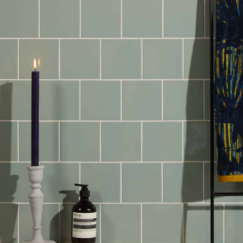 Image of Tunstall Fern Square tile 12.5x12.5cm-Ceramic wall tile-Ca Pietra-tile.co.uk