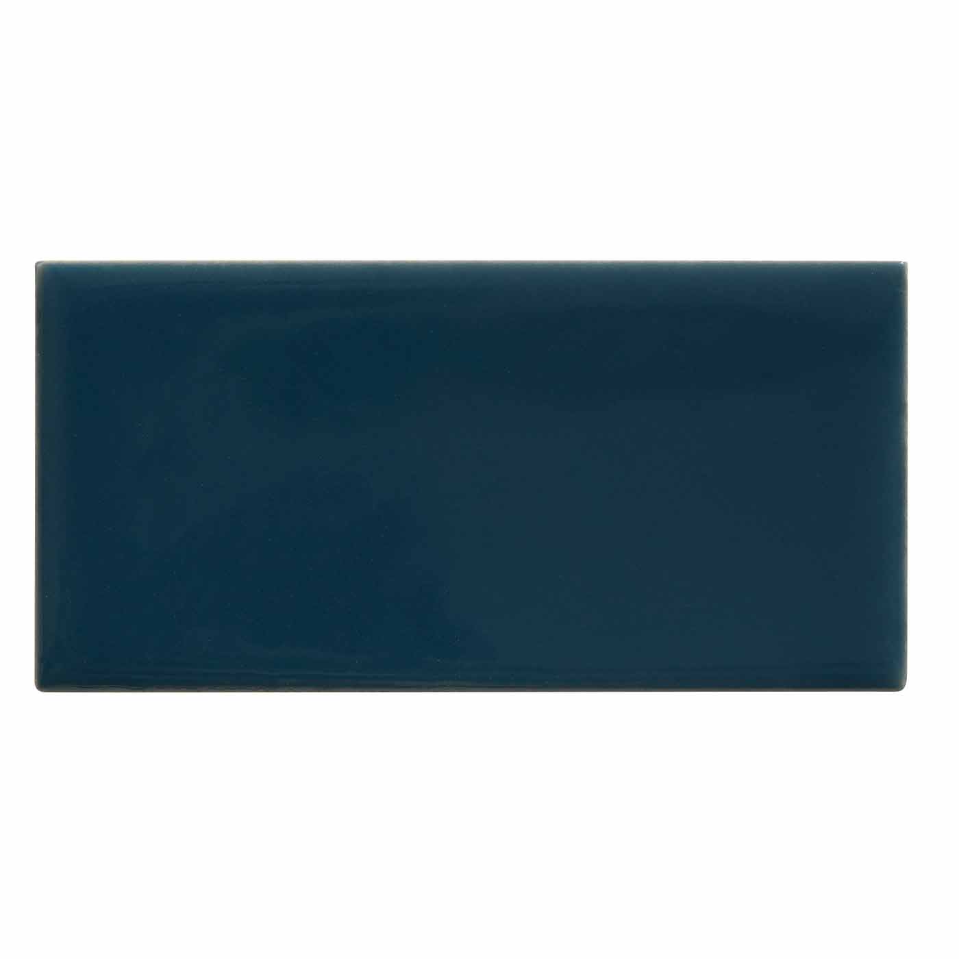 Image of Tunstall Peacock Blue Brick tile 6.2x12.5cm-Ceramic wall tile-Ca Pietra-tile.co.uk
