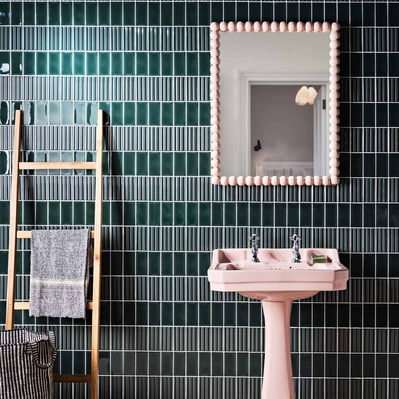 Image of Tunstall Royal Green Brick tile 6.2x12.5cm-Ceramic wall tile-Ca Pietra-tile.co.uk