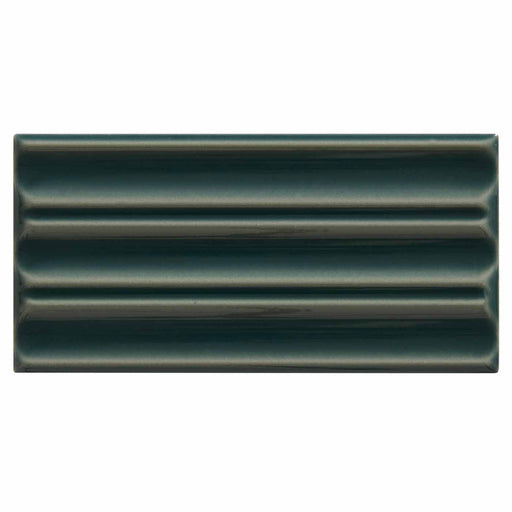 Tunstall Royal Green Fluted Decor tile 6.2x12.5cm-Ceramic wall tile-Ca Pietra-tile.co.uk