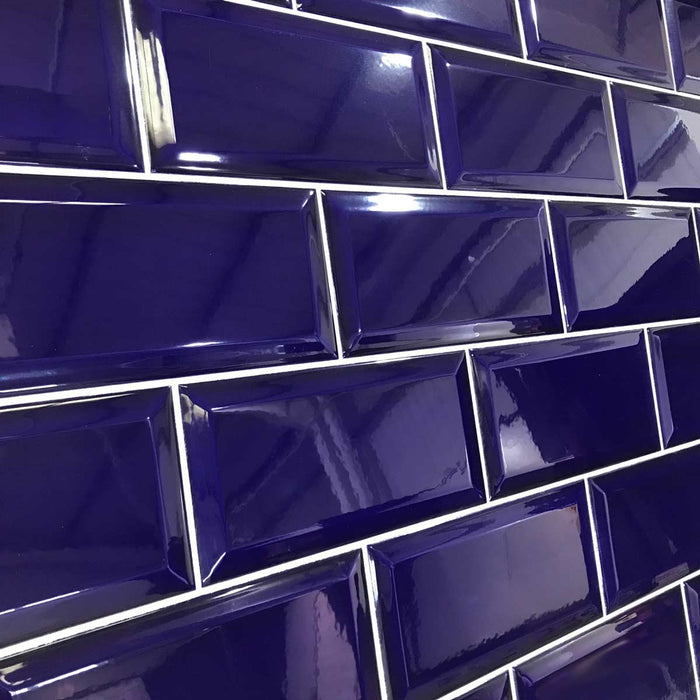Metro Victorian Blue Bevelled Brick tile 10x20cm-Brick style tiles-Fabresa-tile.co.uk